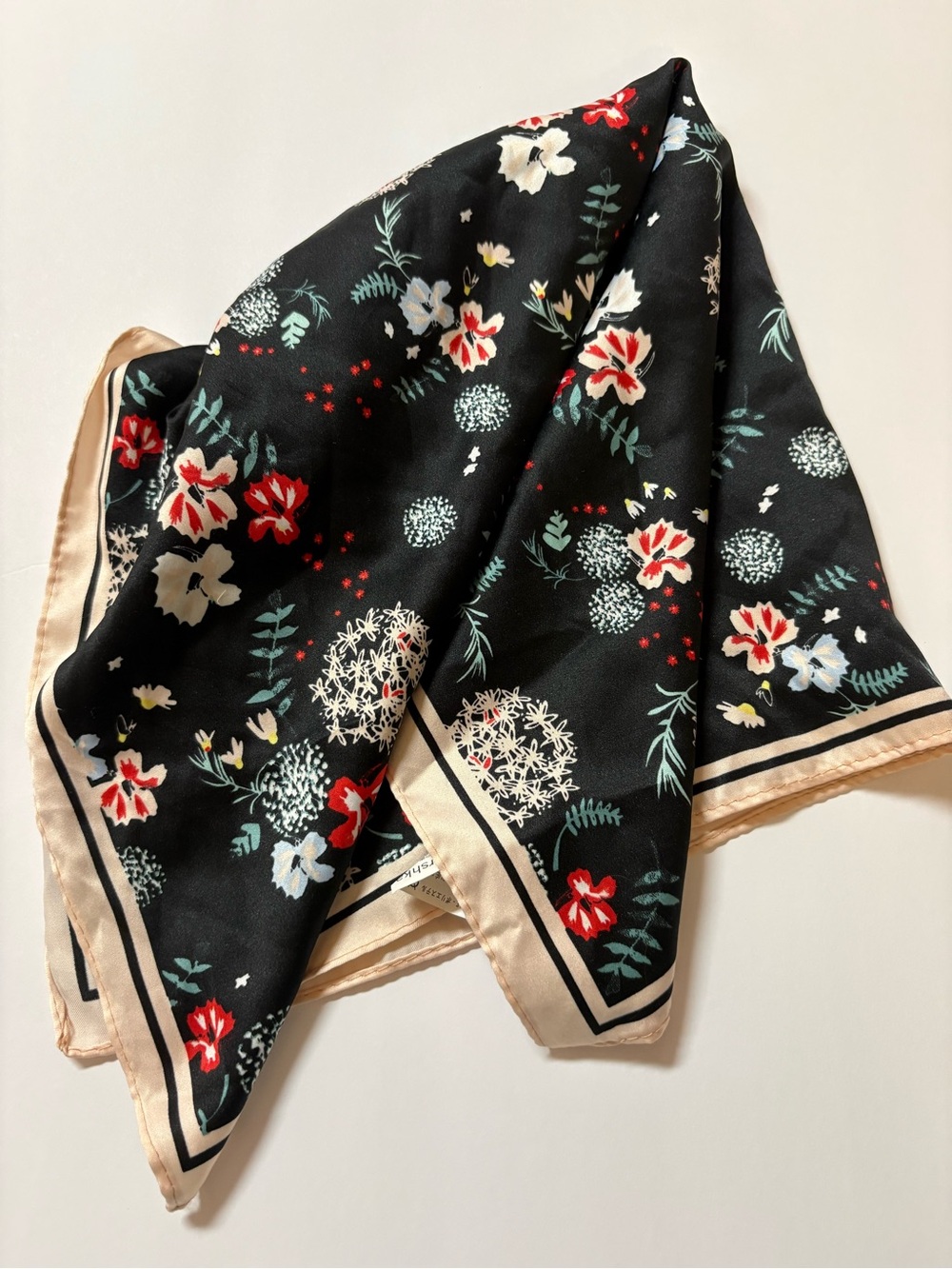 Berkshire Floral Black and Blush Square Scarf